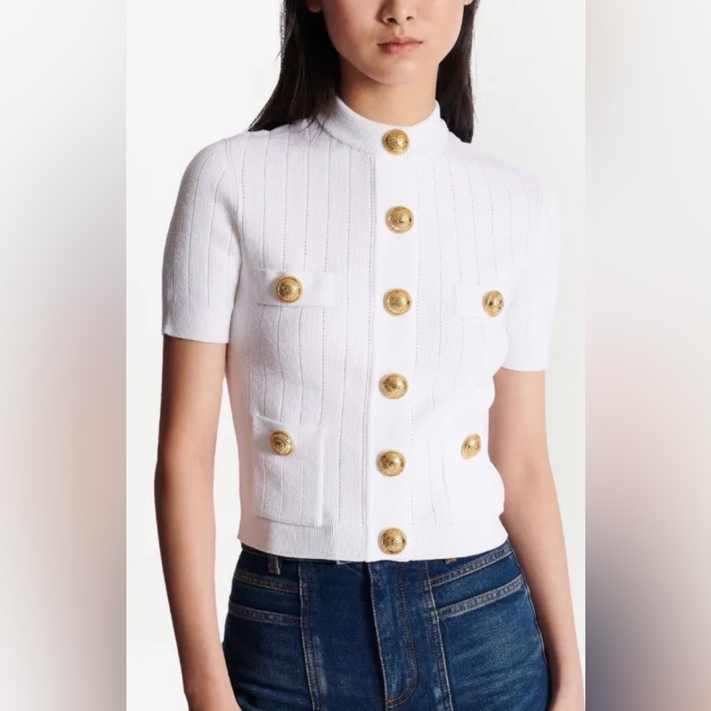 Balmain 4-Pocket Knitted Cardigan sz 36 NWT